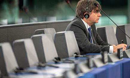 Puigdemont en el Parlamento Europeo. | EFE