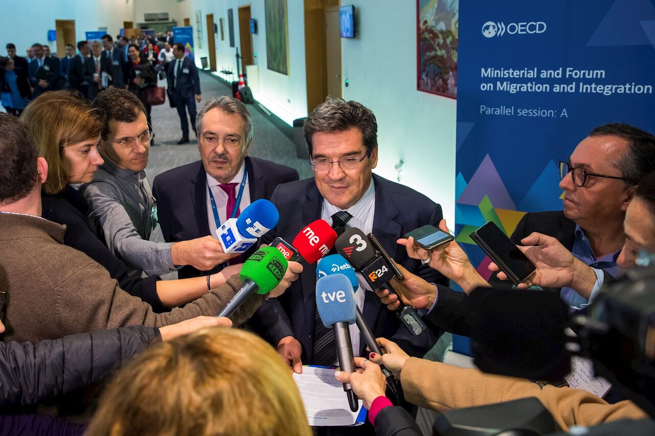 José Luis Escrivá, esta semana, en París, en el Foro sobre Migraciones organizado por la OCDE. | EFE
