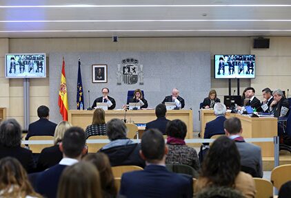 Imagen del interior de la sala donde se celebra el juicio contra Trapero. | EFE