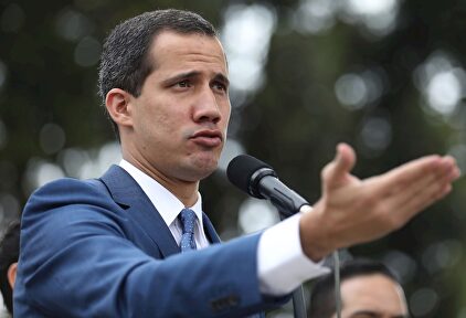 Juan Guaidó da declaraciones a la prensa en Bogotá. | EFE
