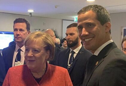 Guaidó con Merkel este jueves. | Twitter
