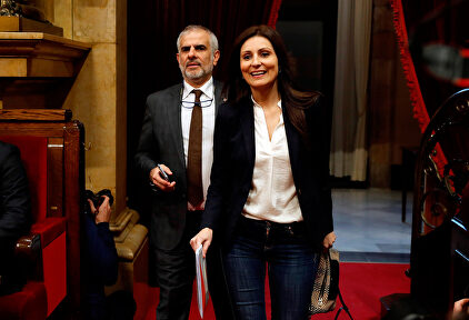 Carrizosa y Roldán, entrando al Parlamento. | EFE