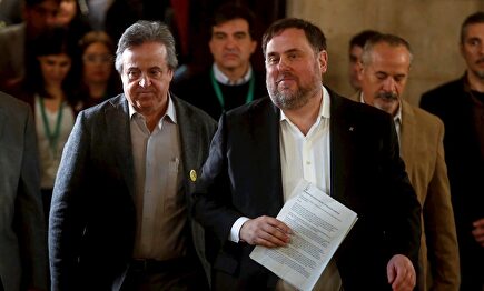 Junqueras, a su llegada al Parlament | EFE