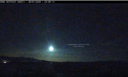 Imagen de una brillante bola de fuego provocada por una roca de un asteoride. | Observatorio de Calar Alto