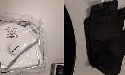 Mascarillas y guantes llegados a la oficina de la Agencia Tributaria de Usera | LD