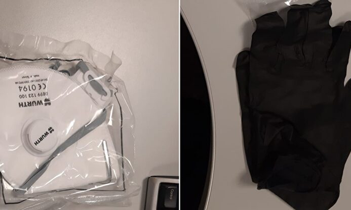 Mascarillas y guantes llegados a la oficina de la Agencia Tributaria de Usera | LD