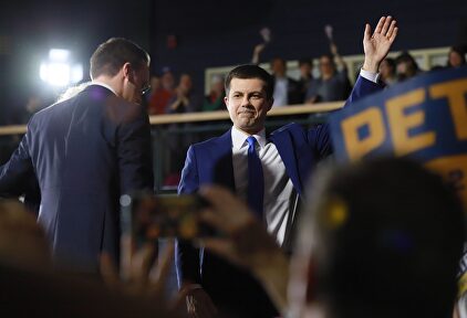 El candidato Pete Buttigieg durante las primarias de New Hampshire | Cordon Press