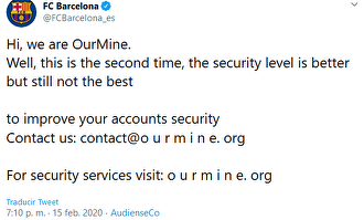 Así era el mensaje hacker en la cuenta del Barcelona. | Twitter