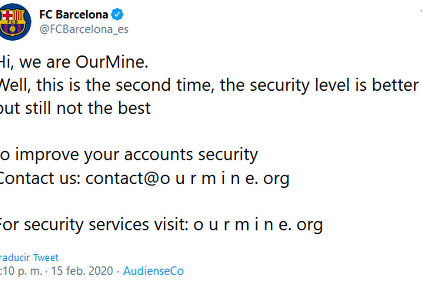 Así era el mensaje hacker en la cuenta del Barcelona. | Twitter