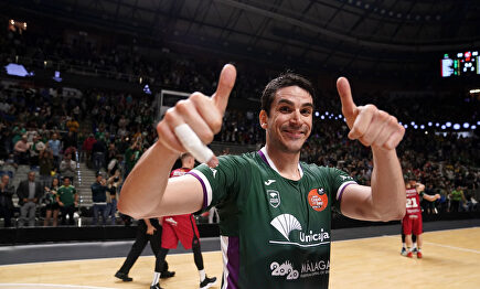 Carlos Suárez celebra el triunfo de Unicaja | ACB Photo