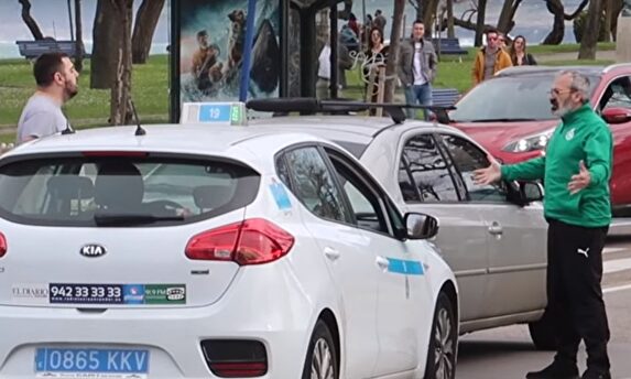 El surrealista enfrentamiento entre un aficionado del Racing de Santander y un taxista