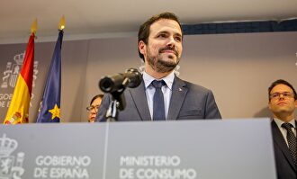 El ministro de Consumo, Alberto Garzón, durante la rueda de prensa de este viernes | Europa Press
