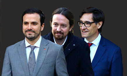 Alberto Garzón, Pablo Iglesias y Salvador Illa | Cordon Press