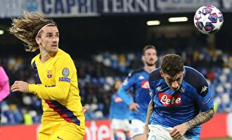 Griezmann, autor del 1-1 en la ida ante el Nápoles en San Paolo. | EFE