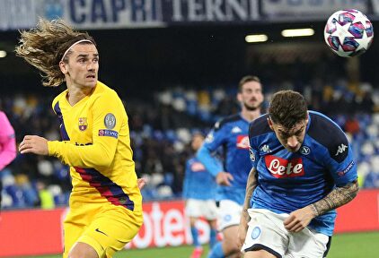 Griezmann, autor del 1-1 en la ida ante el Nápoles en San Paolo. | EFE