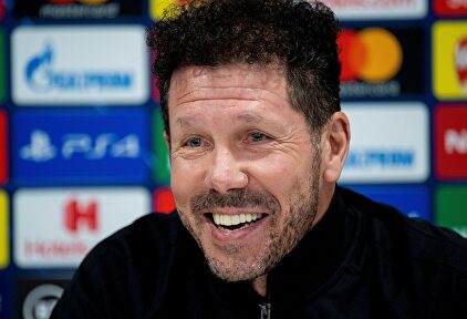 Diego Simeone, en rueda de prensa con el Atlético de Madrid. | EFE