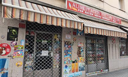 Una tienda de alimentación con el cierre echado en Madrid | LD