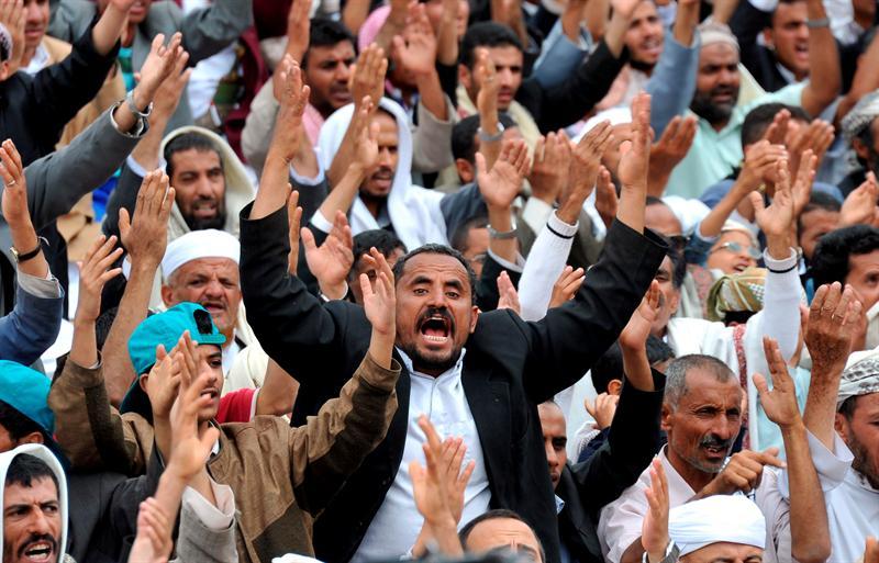 Protesta contra el presidente yemen