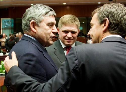 Gordon Brown con Zapatero