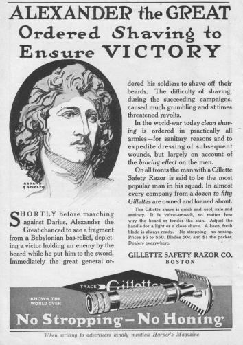 La publicidad de Gillette en sus inicios.