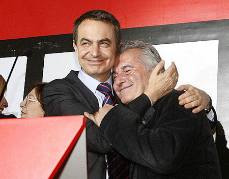 Zapatero y Víctor Manuel
