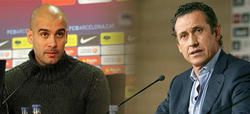 Pep Guardiola y Jorge Valdano. | LD