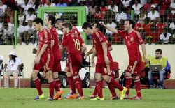 Los jugadores españoles celebran uno de los goles ante Guinea Ecuatorial. | EFE