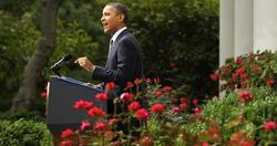 Barack Obama, este lunes, desde los jardines de la Casa Blanca. | EFE