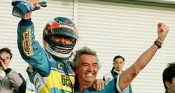 Schumacher, celebrando una victoria con Benetton.