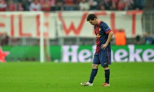 Messi, cabizbajo, en el Olímpico de Munich. | EFE