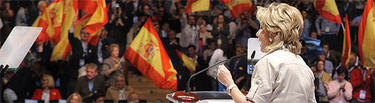 Aguirre, en uno de sus discursos del Congreso del PP de Madrid | PP