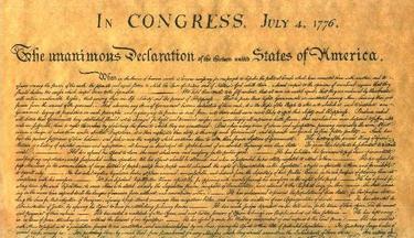 Aspecto de la Declaracin de Independencia de los EEUU de 1776