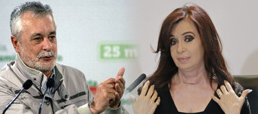 El presidente de la Junta andaluza, Jos Antonio Grin, y la de Argentina, Cristina Fernndez de Kirchner.