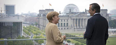 La canciller alemana, Angela Merkel, y el primer ministro griego, Antonis Samaras | Archivo