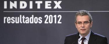 El presidente de Inditex, Pablo Isla, durante la presentacin de los resultados de 2012, EFE.