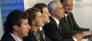 Mariano Rajoy, este sbado en la sede del PP | Tarek/PP