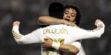 Callejn celebra su gol junto a Marcelo. | EFE