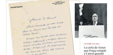La carta de dimisión de Aznar recompuesta por Cascos: "Querido D. Manuel..."