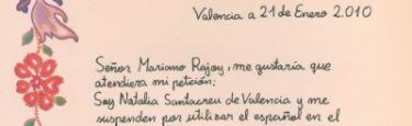La carta que la niña valenciana entregó a Rajoy