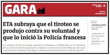 Lo único que Francia saca del comunicado es que ETA mató al gendarme