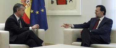 Iñigo Urkullu y Mariano Rajoy durante el encuentro mantenido en La Moncloa. | EFE