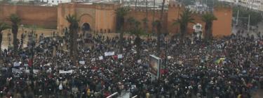 Los manifestantes se agolpan en Marruecos | Foto: Bárbara Ayuso