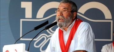 Cándido Méndez durante su intervención en Rodiezmo | EFE