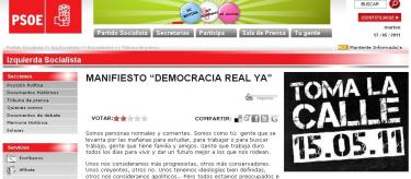 El manifiesto en la web del PSOE.