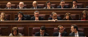 Posibles ministros, con Rajoy, en el hemiciclo | PP