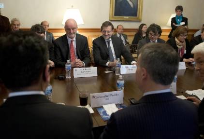 Rajoy, reunido en la Cámara de Comercio de EEUU este martes.