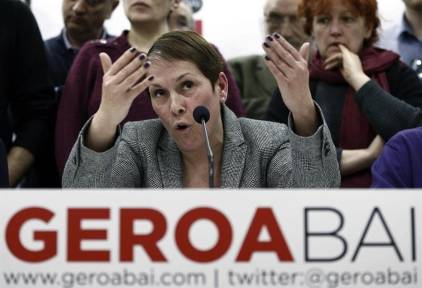 Uxue Barkos en un mitín de Geroa Bai | EFE