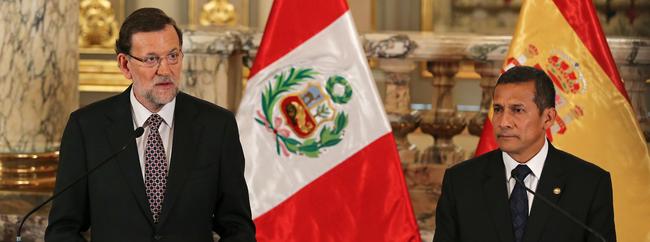 Mariano Rajoy, este jueves, junto a Ollanta Humala en Per. | Diego Crespo