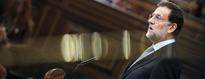 Mariano Rajoy, este lunes, en el Congreso. | EFE