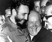 Fidel Castro y Nikita Jruschev.